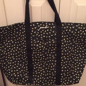 PINK VICTORIA SECRET FLORAL TOTE